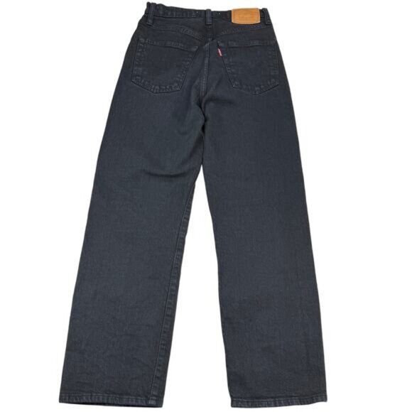 LEVI'S Premium Ribcage Straight Ankle Jean Size 23 Black Sprout - Picture 4 of 8